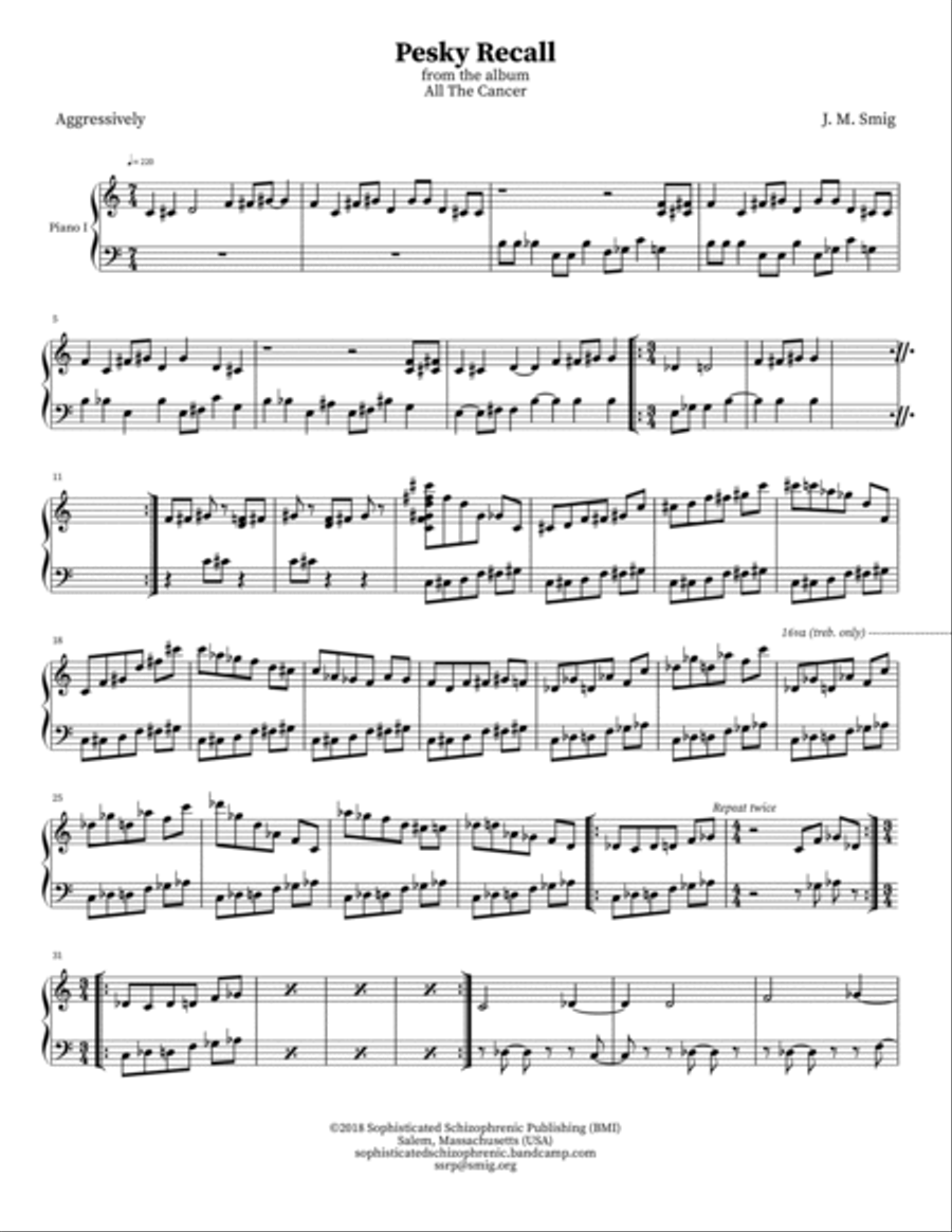 Pesky Recall Piano Duet scores gallery preview page 3