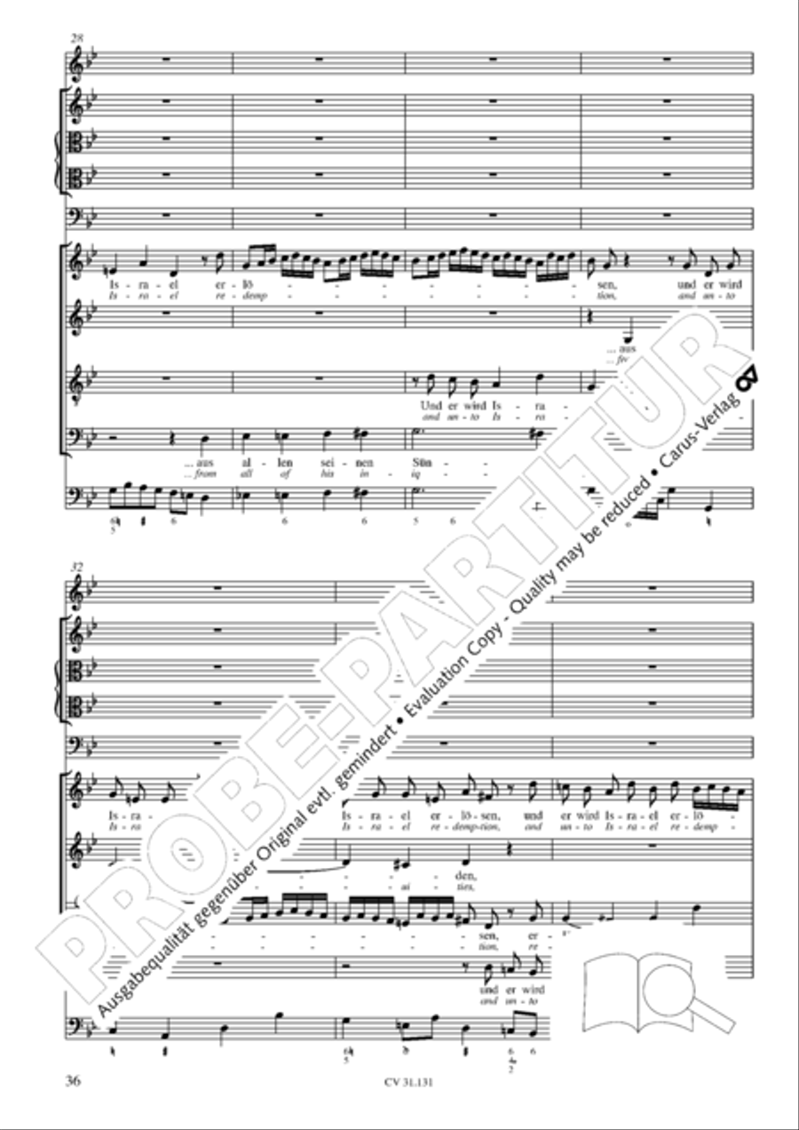 Form the deep, Lord, cried I, Lord, to Thee (Aus der Tiefe rufe ich, Herr, zu dir) 4-Part scores gallery preview page 37