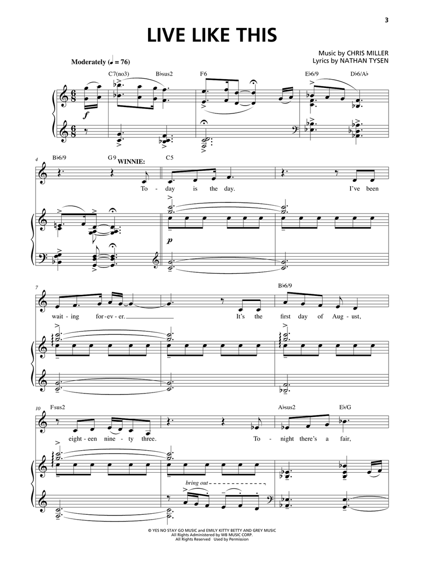 Live Like This Live Like This Piano, Vocal scores gallery preview page 1