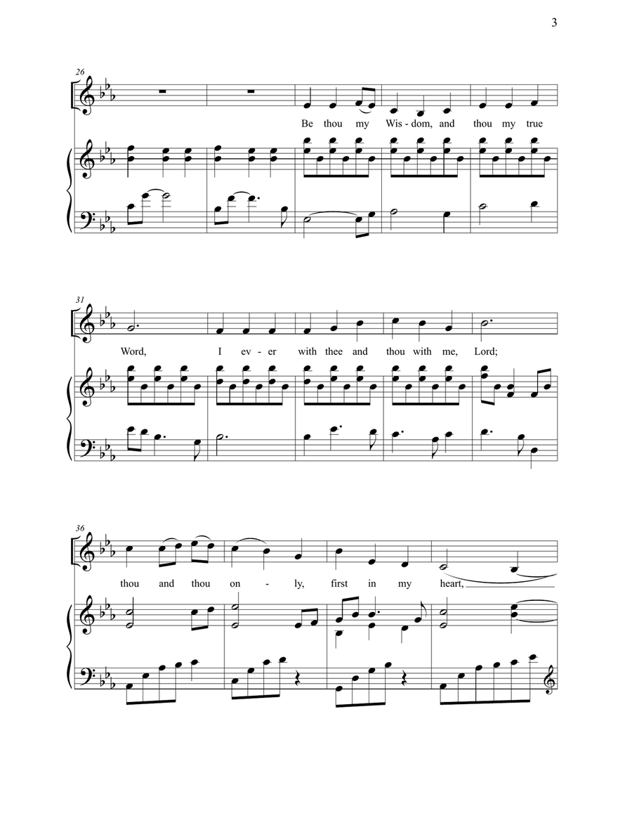 Be Thou My Vision (SLANE), Medium Voice, arr. Brenda Portman Medium Voice scores gallery preview page 3