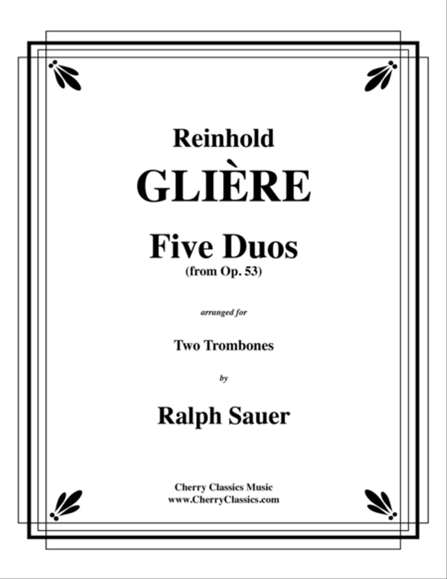 Five Duos from Op. 53 for Two Trombones Trombone Duet scores gallery preview page 1