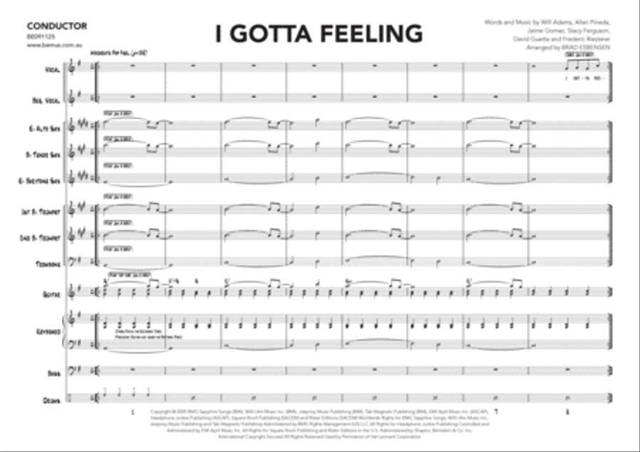 I Gotta Feeling Tenor Saxophone scores gallery preview page 3