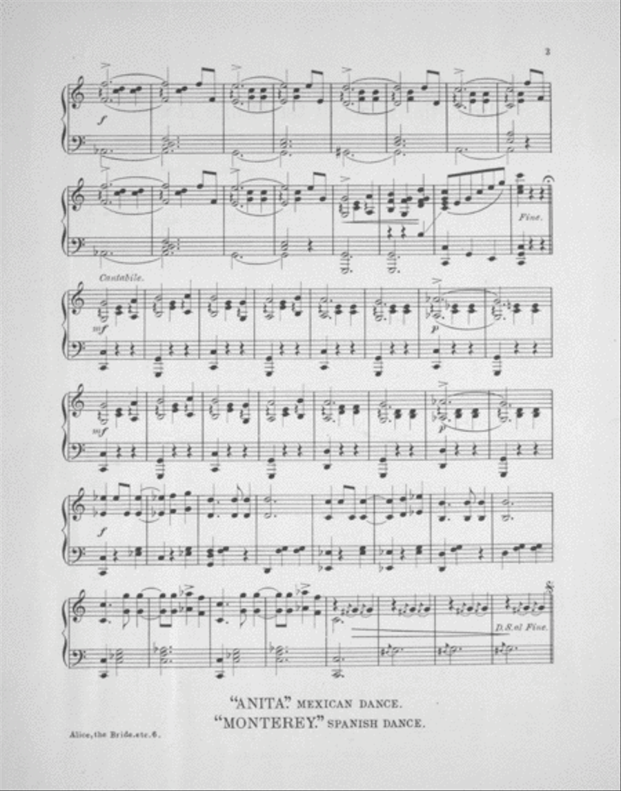 Alice, the Bride of the White House. Valse Piano Solo scores gallery preview page 3