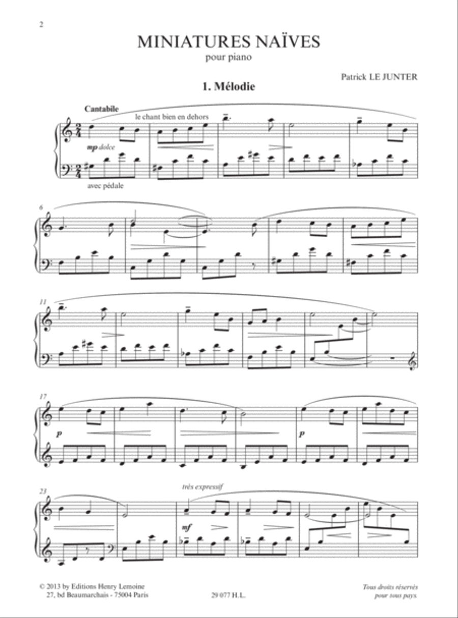 Les miniatures naives Piano Solo scores gallery preview page 2