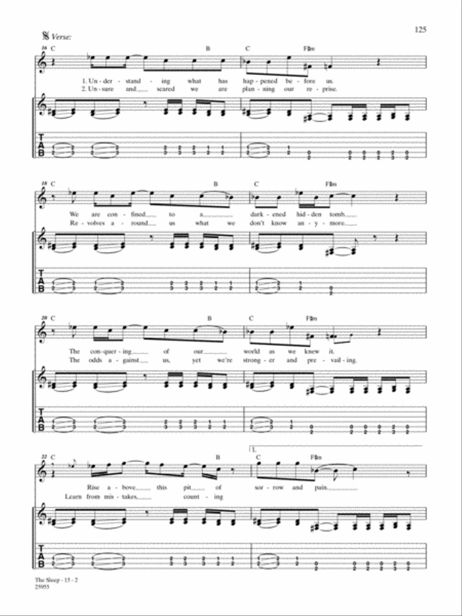 The Sleep Guitar Tablature scores gallery preview page 2