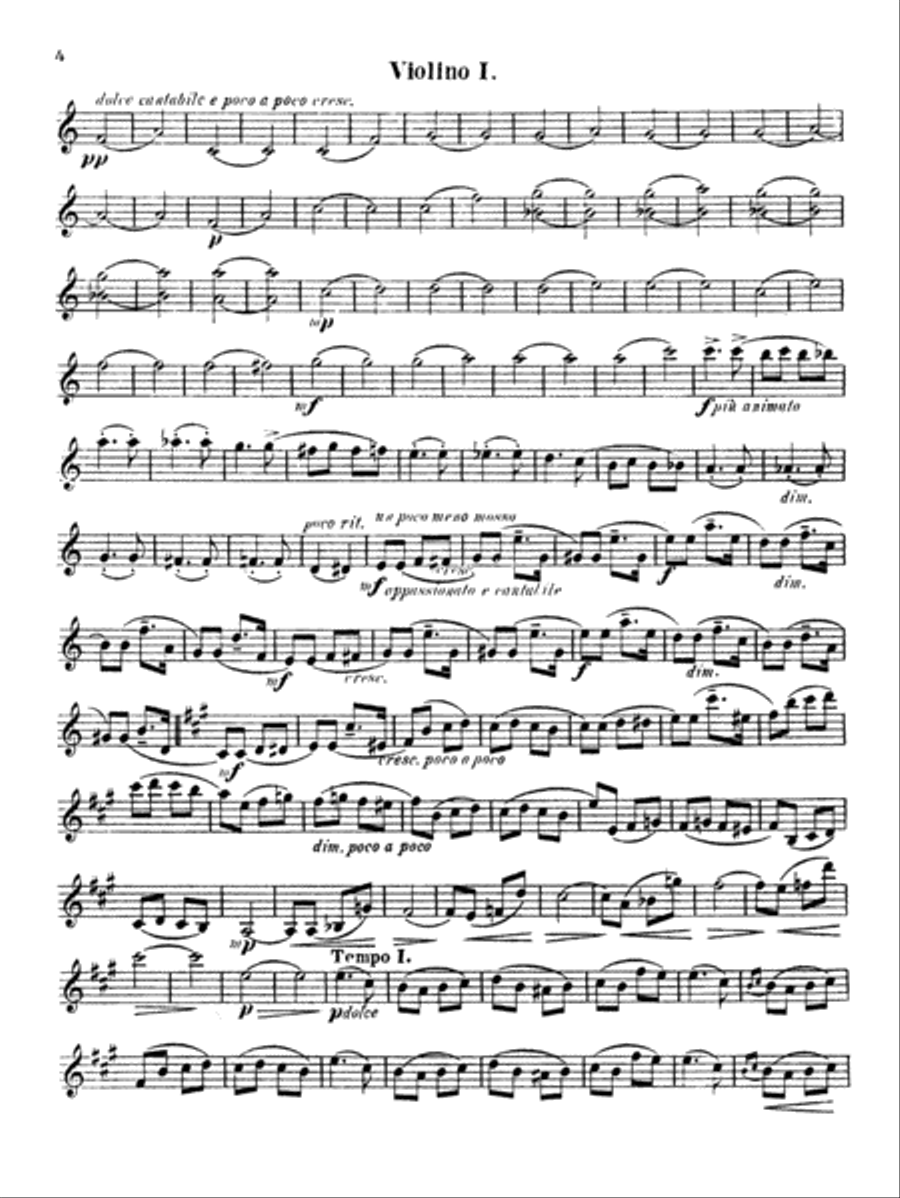 String Quartet No. 1 in A: 1st Violin String Quartet scores gallery preview page 4