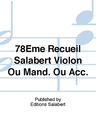Book cover for 78Eme Recueil Salabert Violon Ou Mand. Ou Acc.