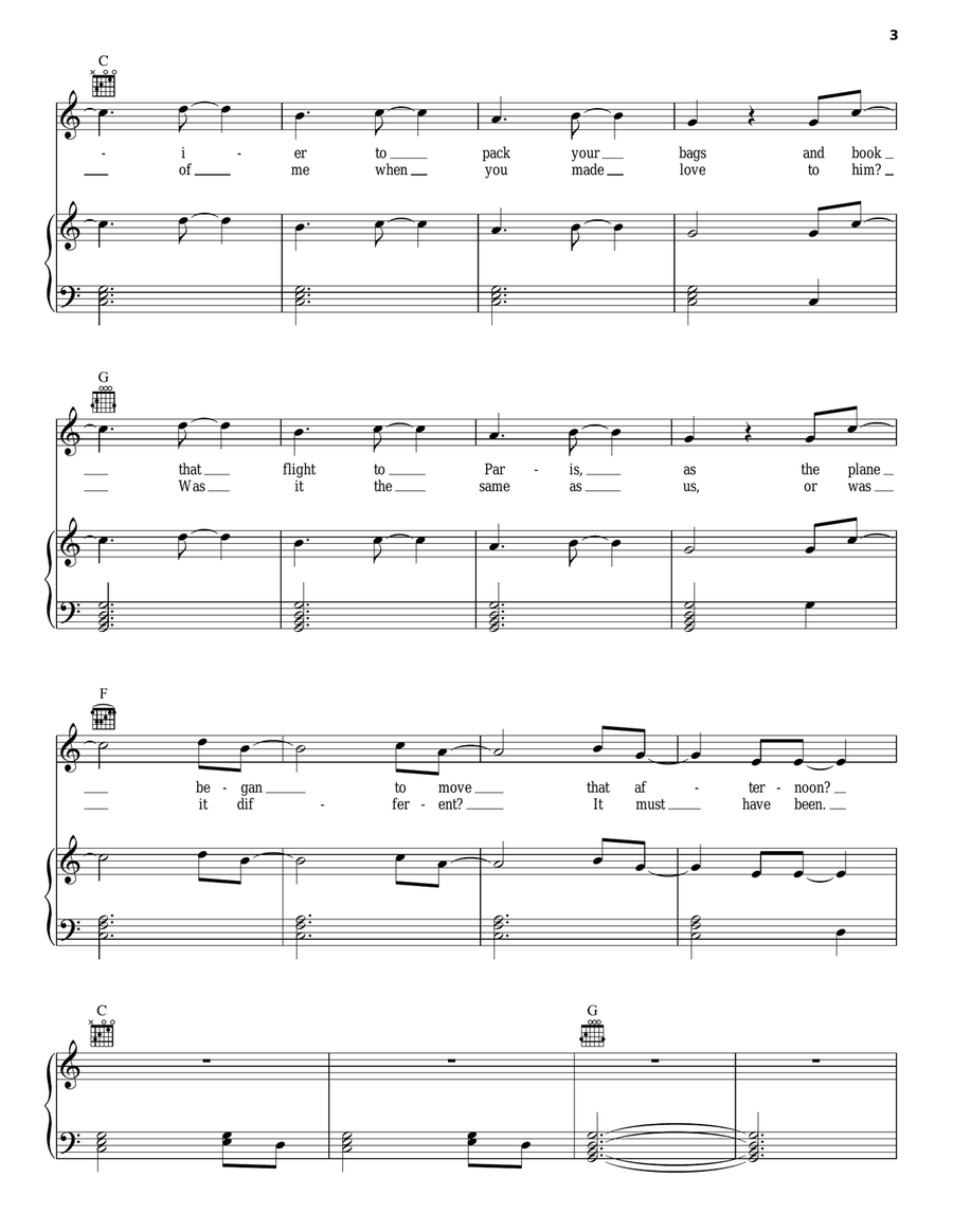 Morning Song Piano, Vocal, Guitar scores gallery preview page 3