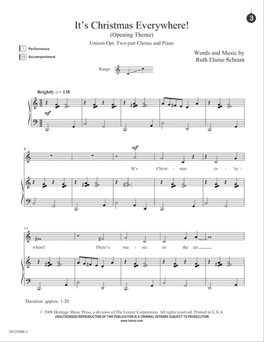 It's Christmas Everywhere! Unison Choir scores gallery preview page 4