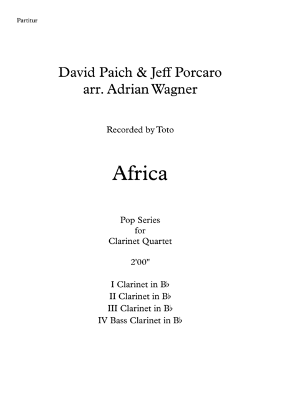 Africa Clarinet Quartet scores gallery preview page 2