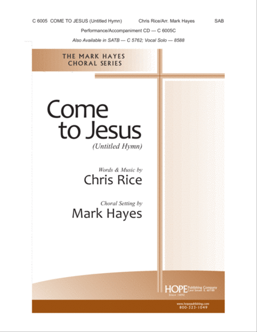 Come to Jesus (Untitled Hymn) 3-Part scores gallery preview page 2