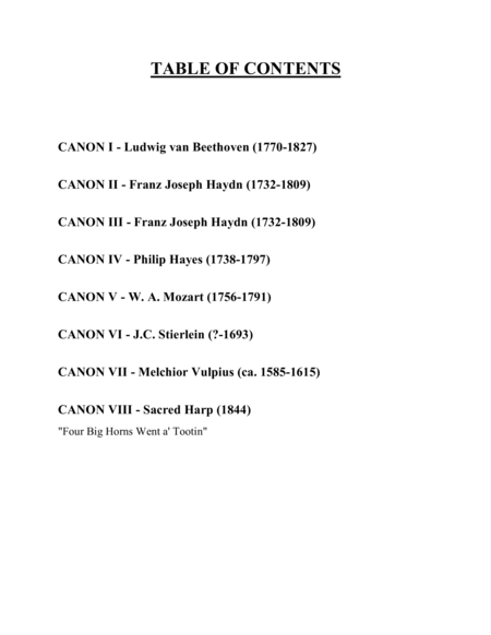Eight Canons