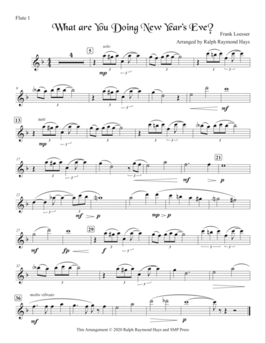 What Are You Doing New Year's Eve? Flute Choir scores gallery preview page 6
