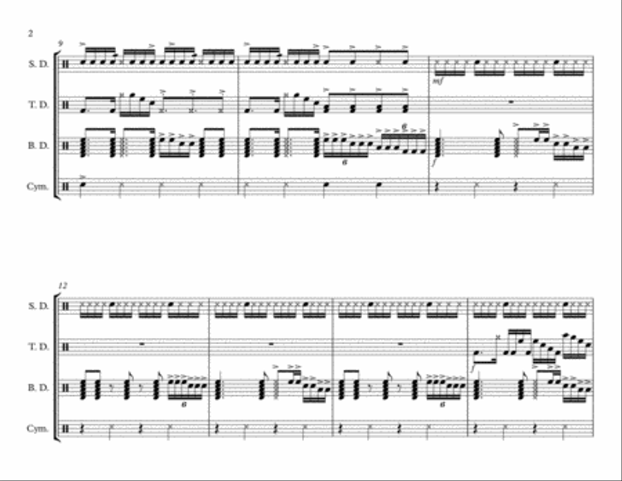 Crispy - Drumline Cadence Drum Set scores gallery preview page 2