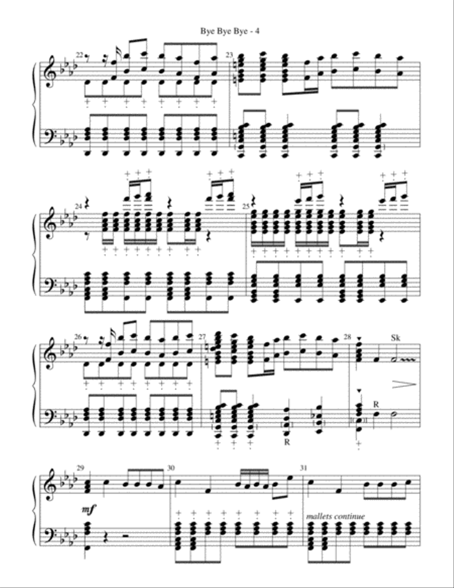 Bye Bye Bye Handbell Choir scores gallery preview page 4