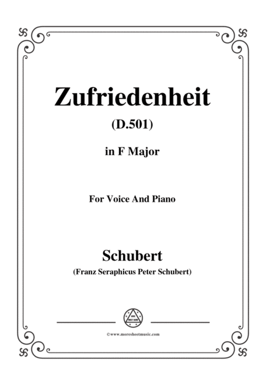 Schubert-Zufriedenheit(Contentment),D.501,in F Major,for Voice&Piano image number null