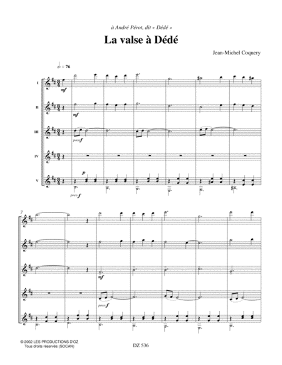 La valse à Dédé Guitar Ensemble scores gallery preview page 2