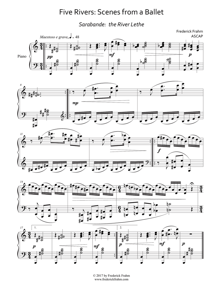 Five Rivers: Scenes from a Ballet Piano Solo scores gallery preview page 1