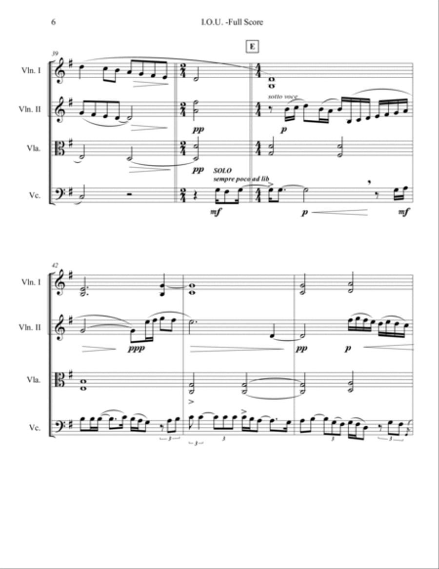 I.o.u. String Quartet scores gallery preview page 6