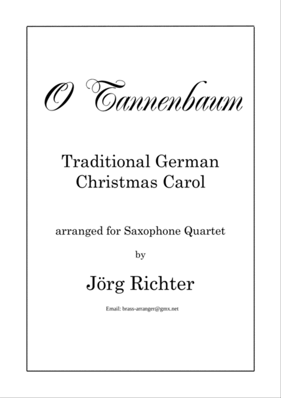 O Christmas Tree (O Tannenbaum) for Saxophone Quartet Saxophone Quartet scores gallery preview page 1