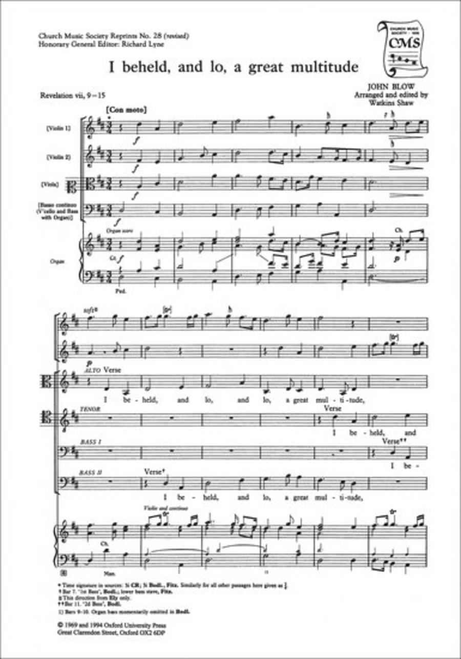 I beheld and lo, a great multitude 4-Part scores gallery preview page 1