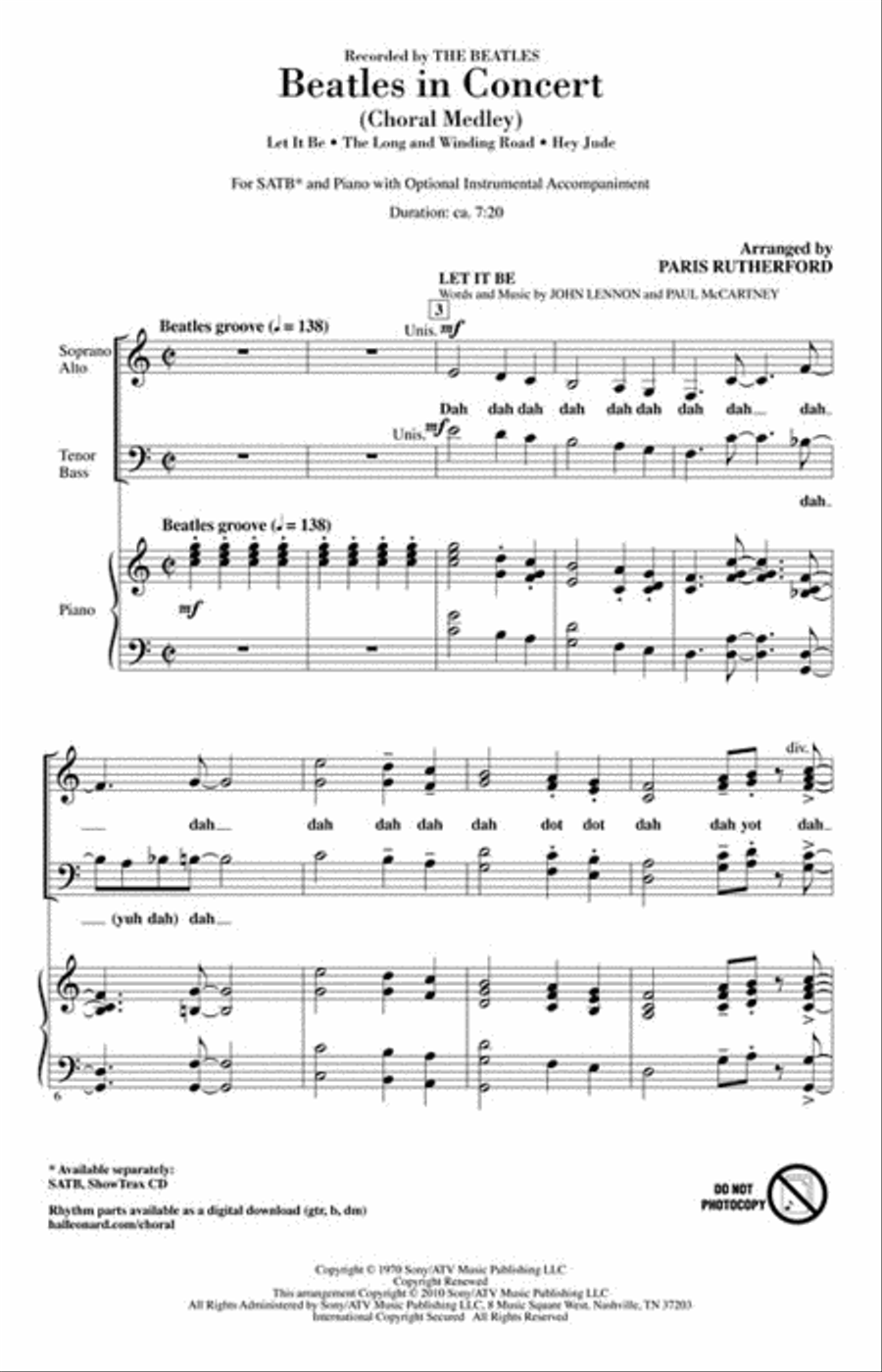 Beatles in Concert 4-Part scores gallery preview page 2