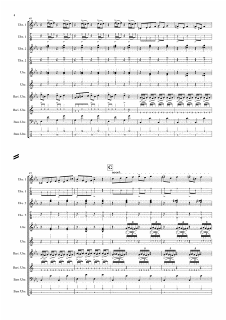 In the Hall of the Mountain King- Ukulele Ensemble Choir scores gallery preview page 4