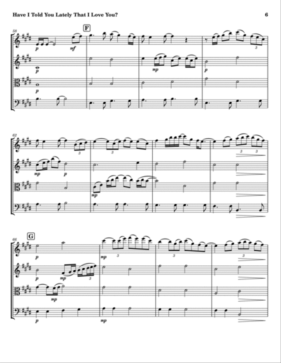 Have I Told You Lately Have I Told You Lately String Quartet scores gallery preview page 6