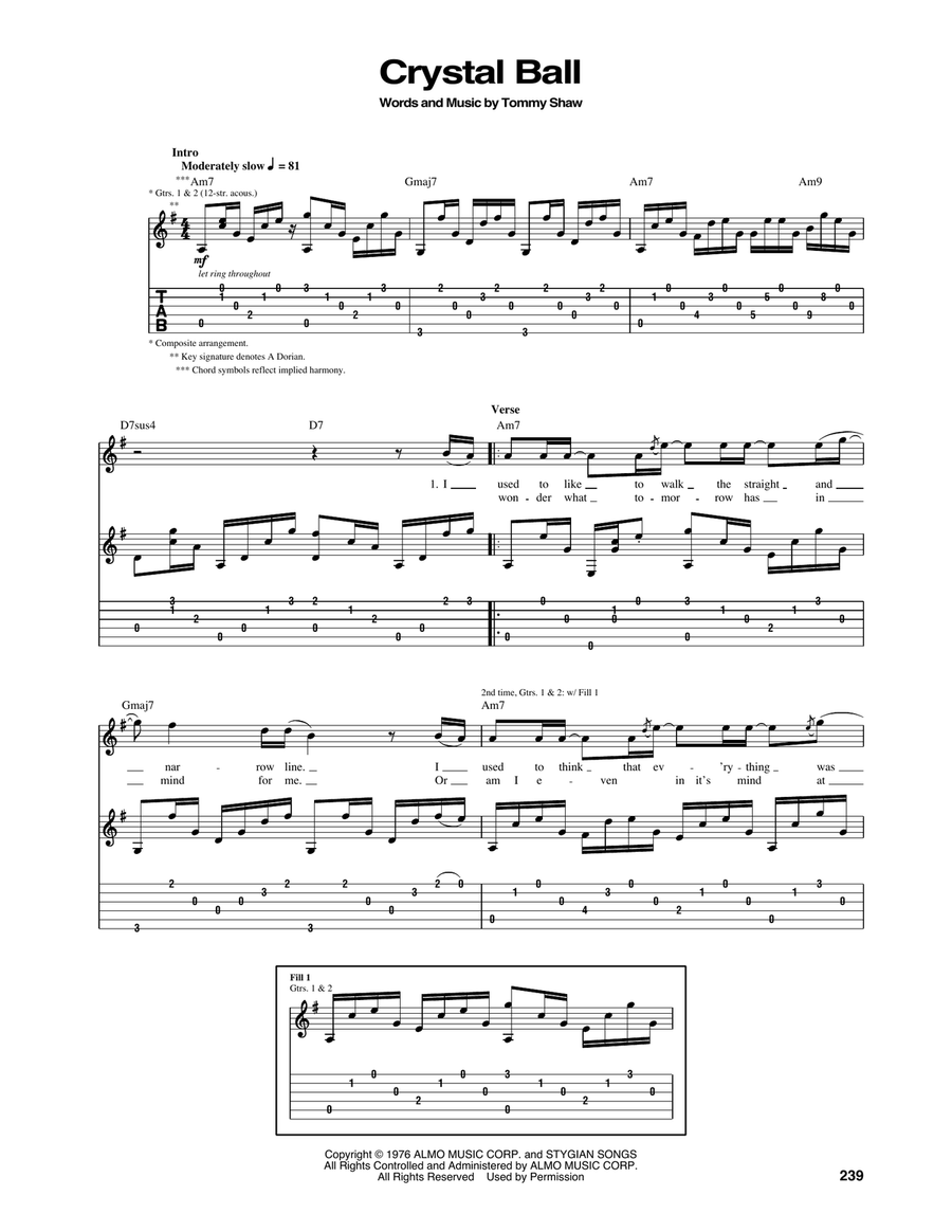 Crystal Ball Acoustic Guitar scores gallery preview page 1