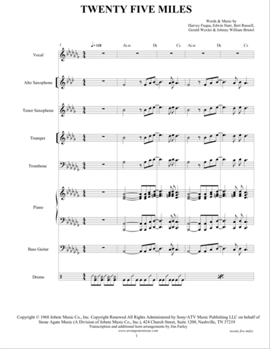 Twenty-five Miles Small Ensemble scores gallery preview page 3