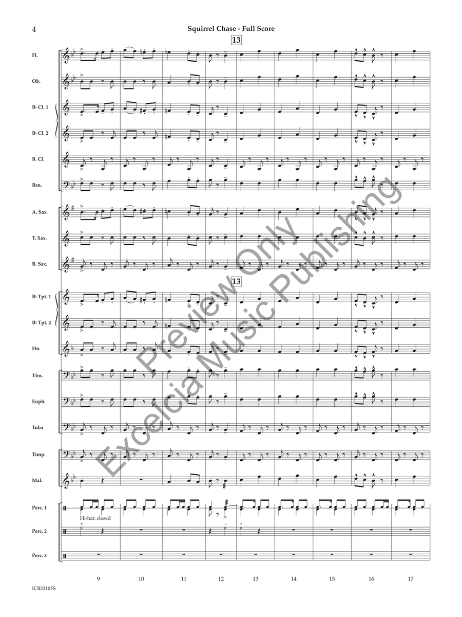 Squirrel Chase Concert Band scores gallery preview page 5
