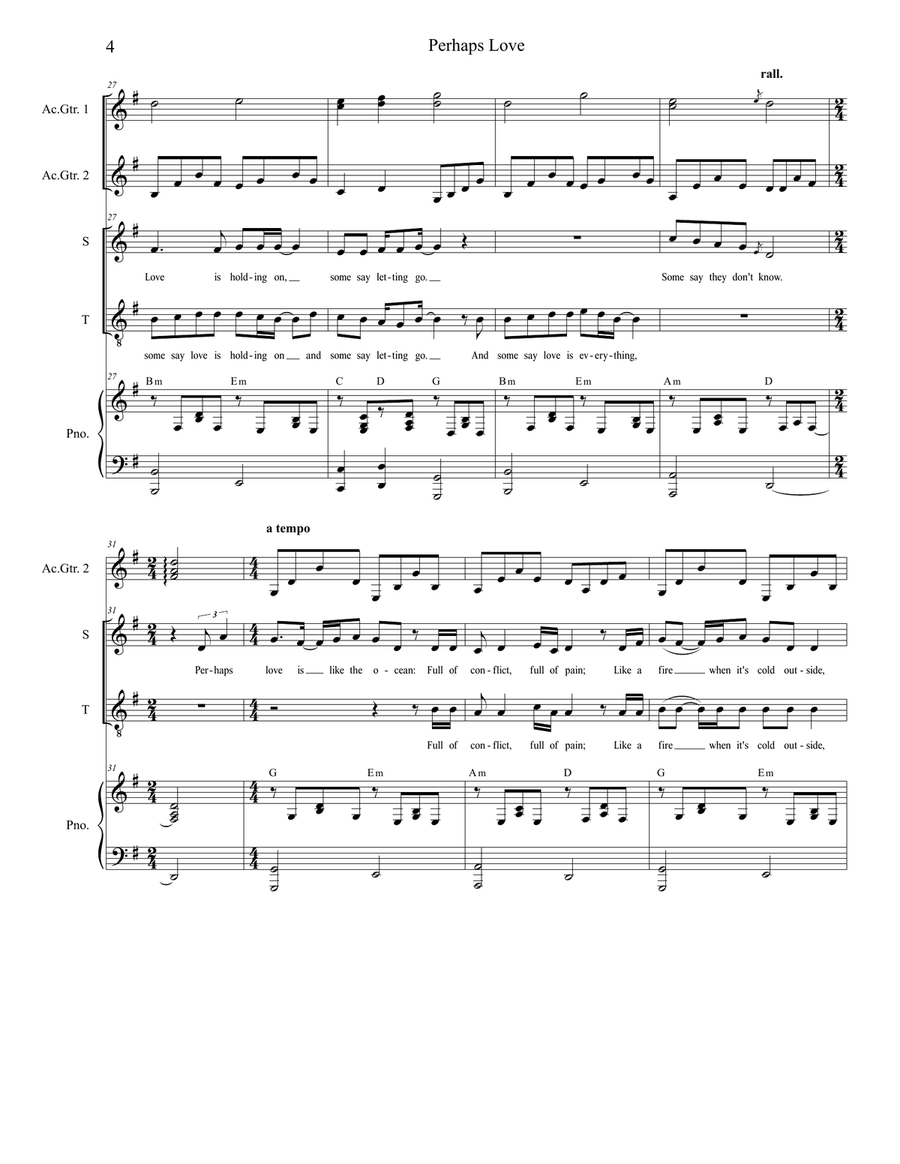 Perhaps Love Perhaps Love Vocal Duet scores gallery preview page 4