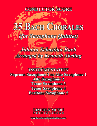 Bach Four-Part Chorales - 36 in Set (for Saxophone Quintet SATTB or AATTB)