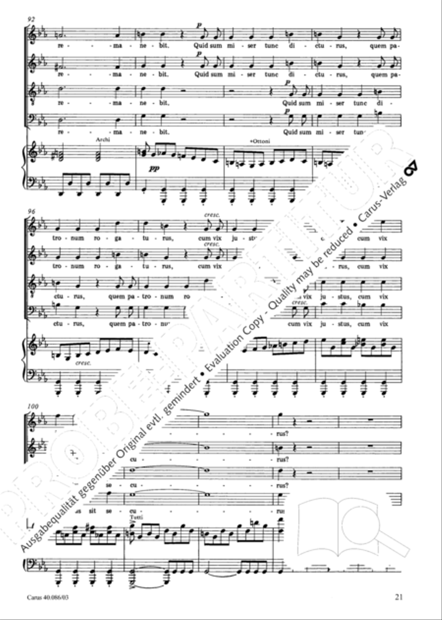 Requiem in C minor 4-Part scores gallery preview page 22