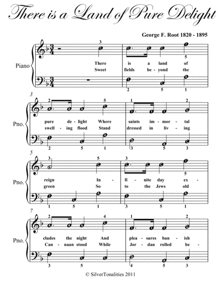 There Is a Land of Pure Delight Easy Piano Sheet Music