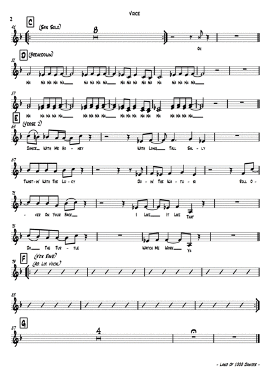 Land Of A Thousand Dances Jazz Ensemble scores gallery preview page 3