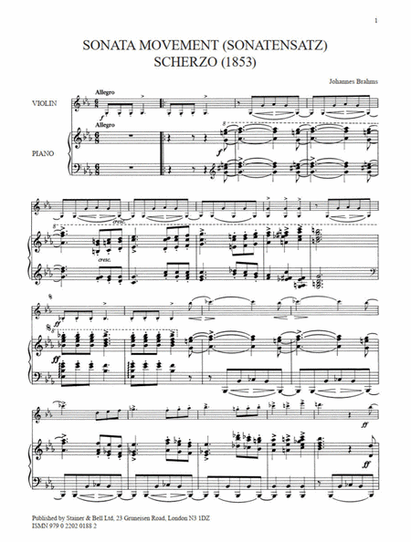 Sonata Movement (Sonatensatz, 1853) with Piano