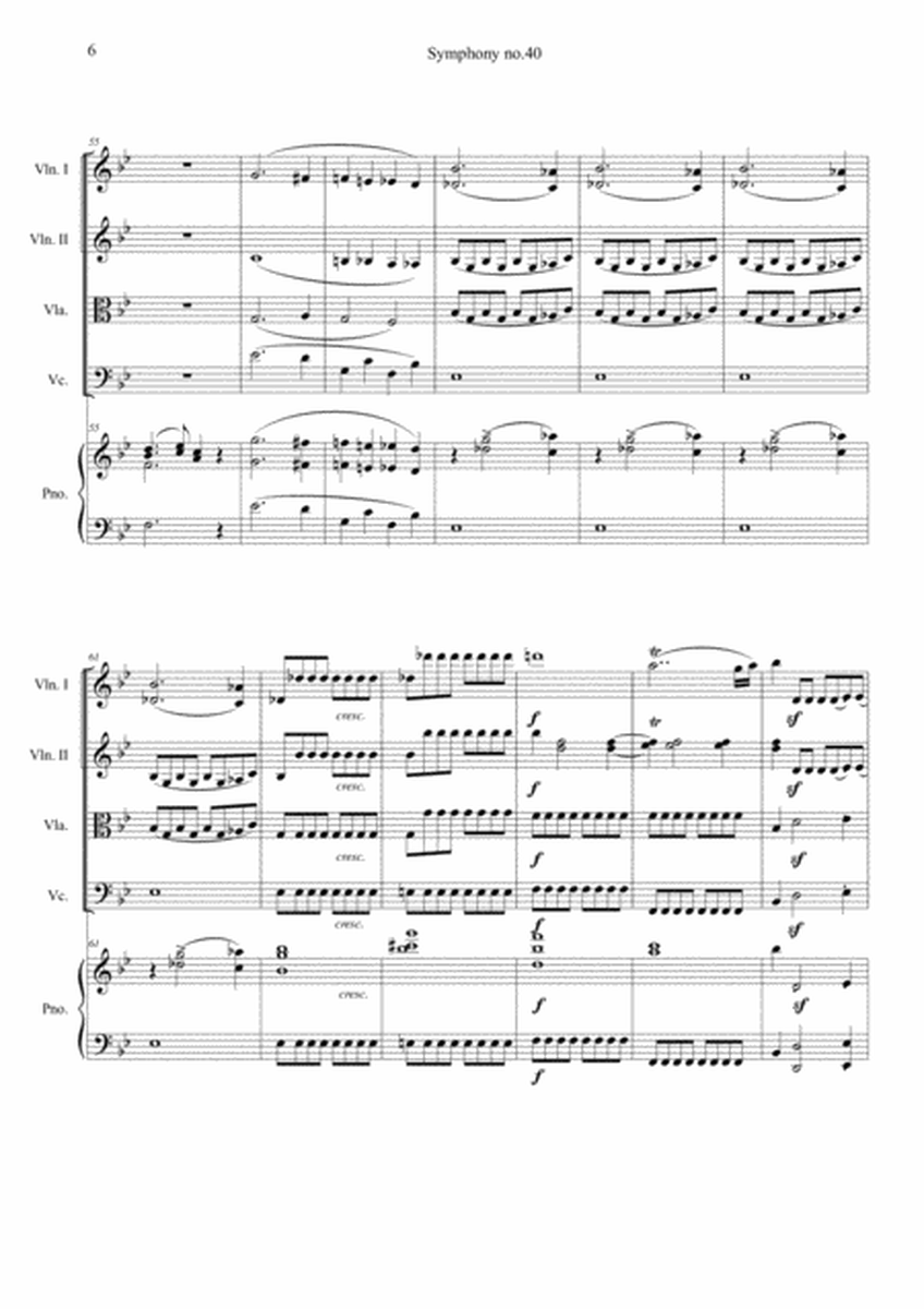 Symphony No. 40 in G minor, K. 550 Movement I (Hard Version)