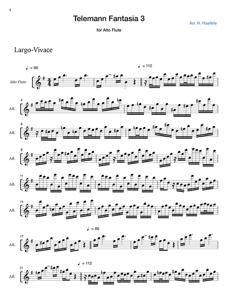 Telemann Fantasia 3 (for Alto Flute) image number null