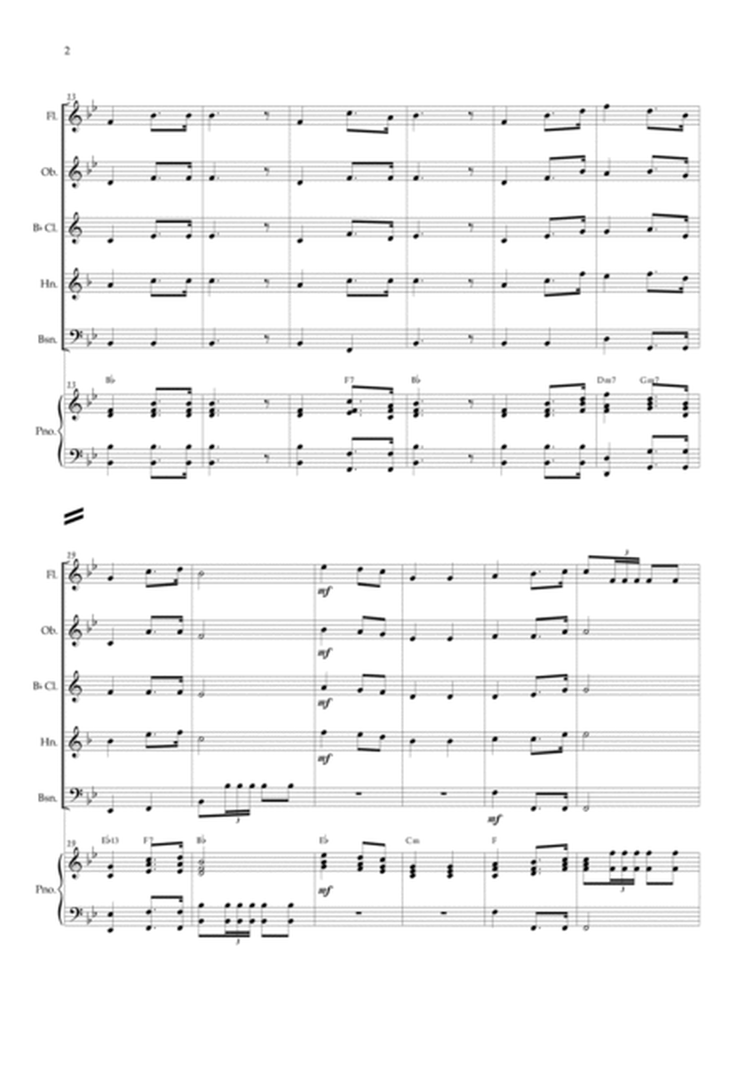 Wedding March (Wagner) Woodwing Quintet Piano and chords image number null
