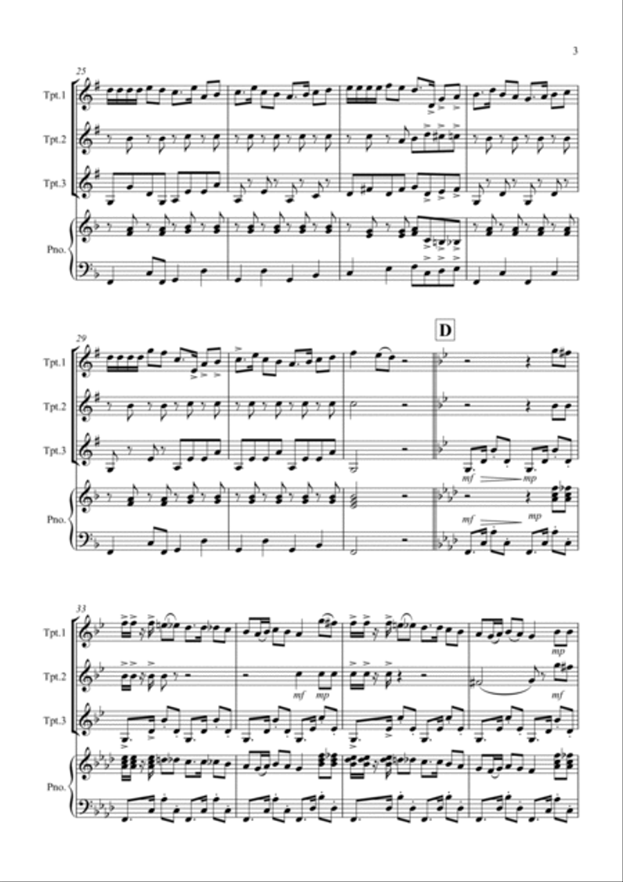 Habanera (Fantasia from Carmen) for Trumpet Trio Trumpet Trio scores gallery preview page 3