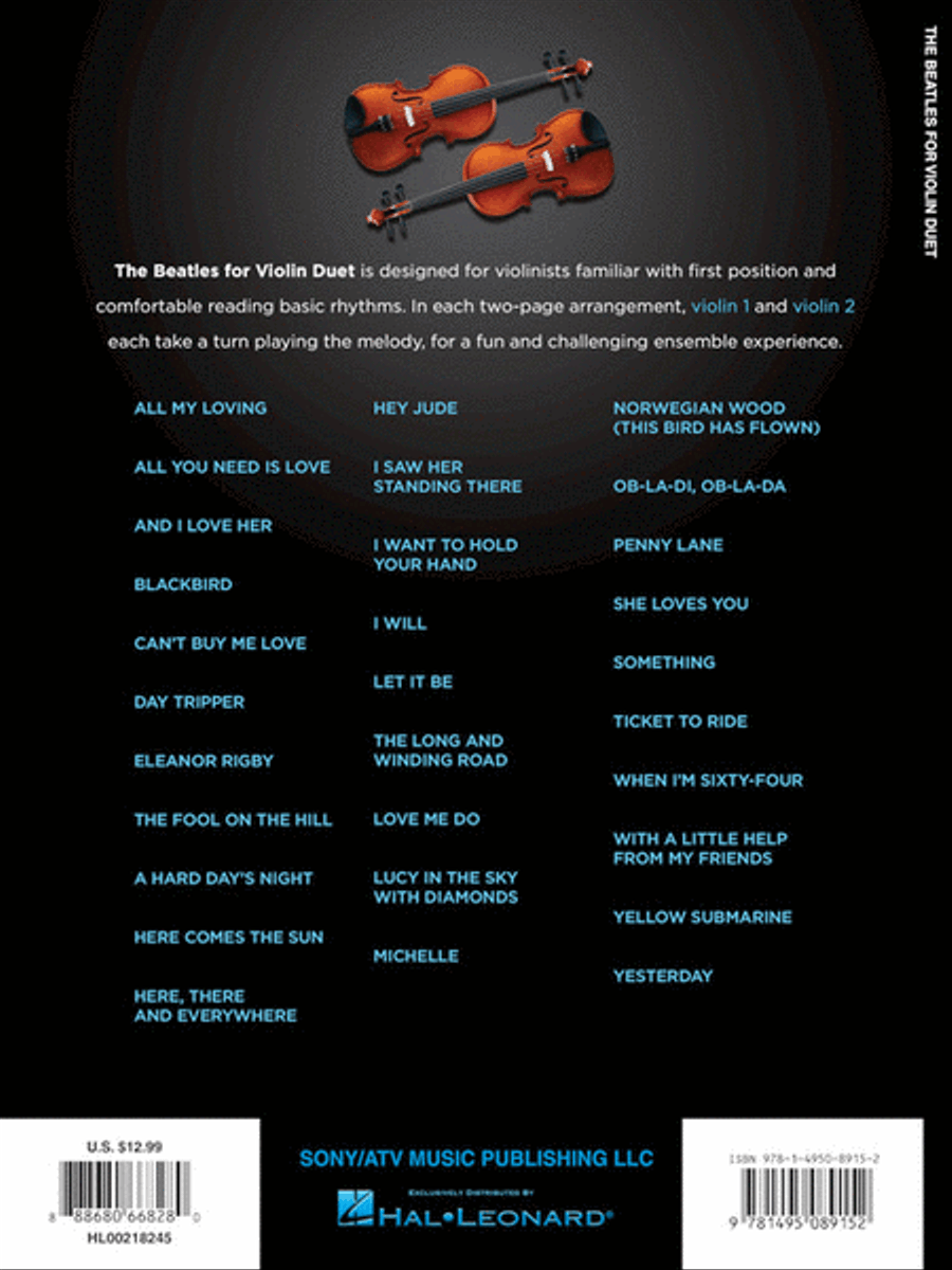 The Beatles for Violin Duet String Duet scores gallery preview page 7