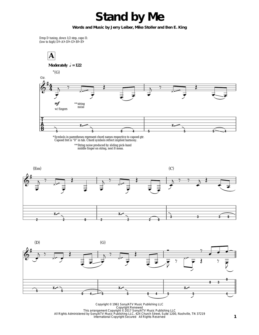 Stand By Me Acoustic Guitar scores gallery preview page 1