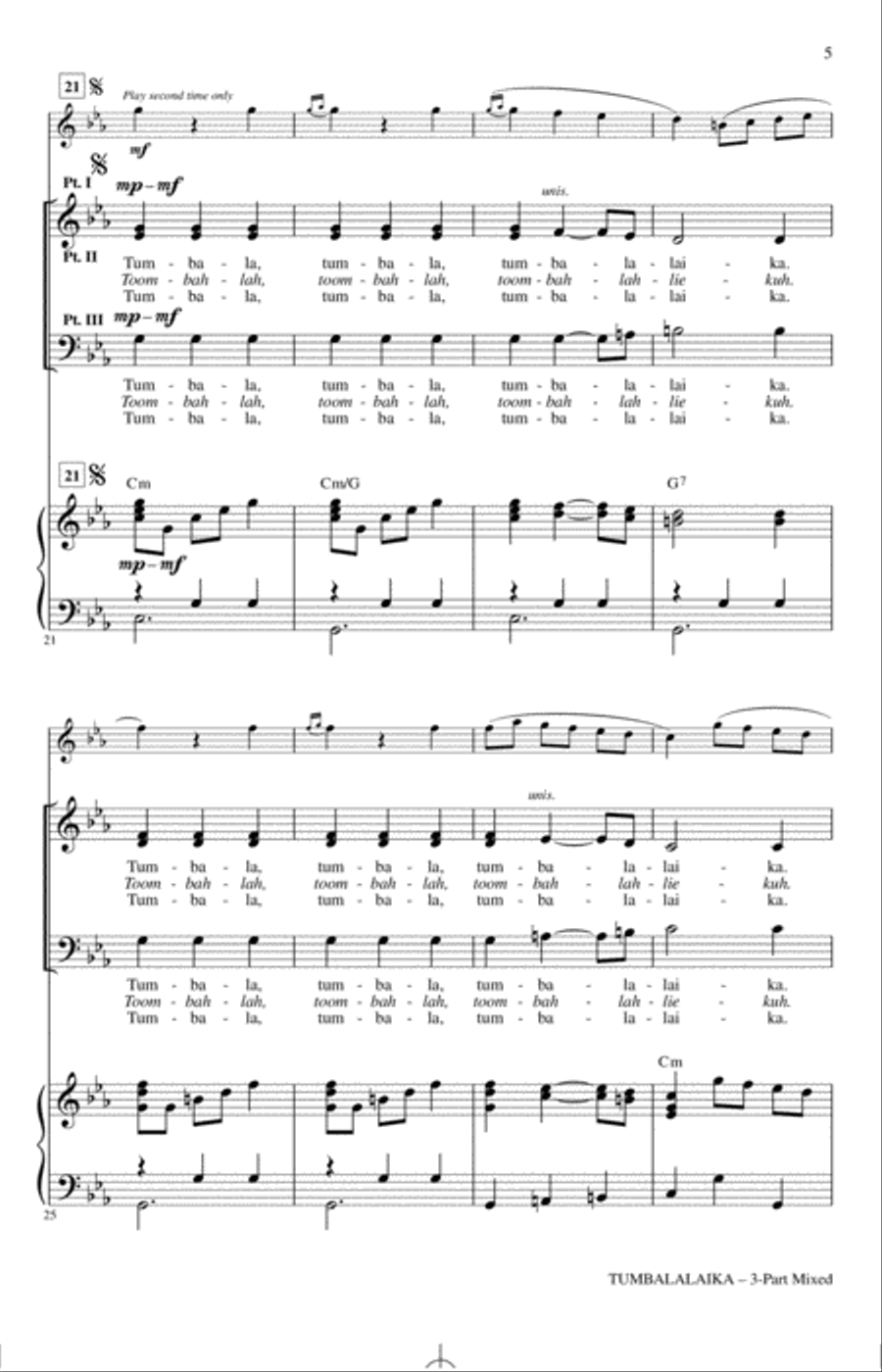Tumbalalaika 3-Part scores gallery preview page 3