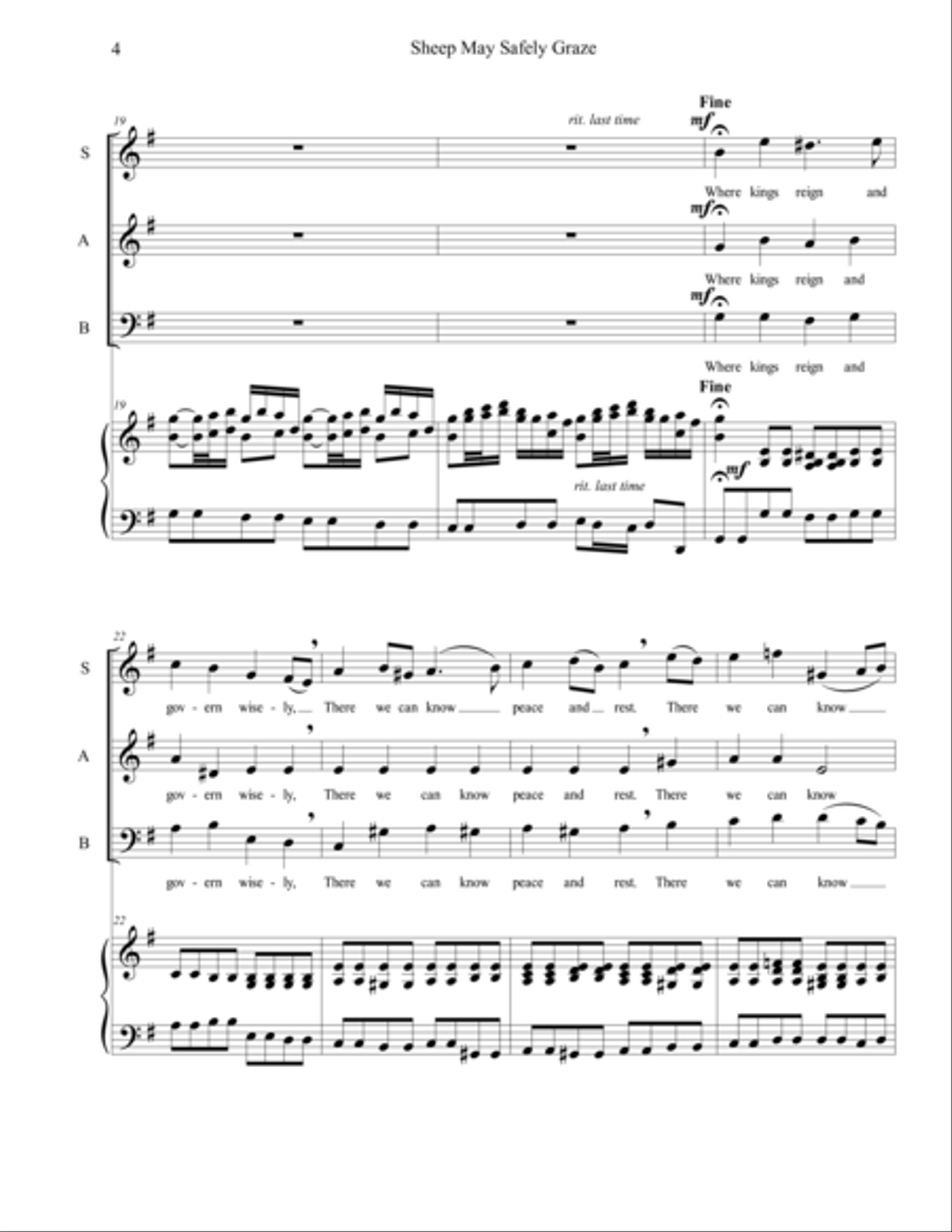 Sheep May Safely Graze (SAB) 3-Part scores gallery preview page 4
