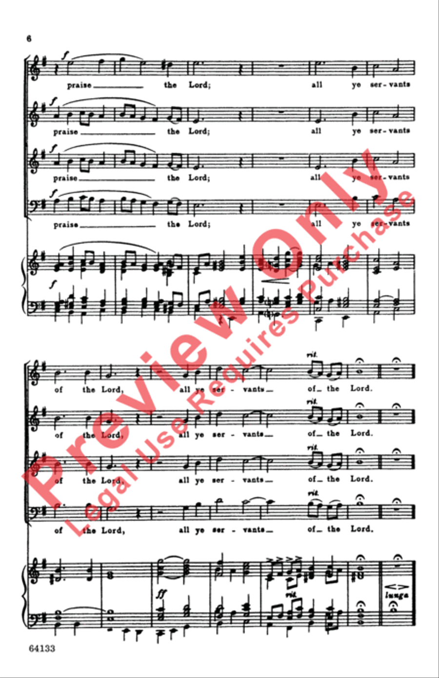Behold Now, Praise the Lord 4-Part scores gallery preview page 5