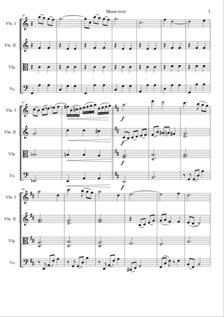 Moon River String Quartet scores gallery preview page 5