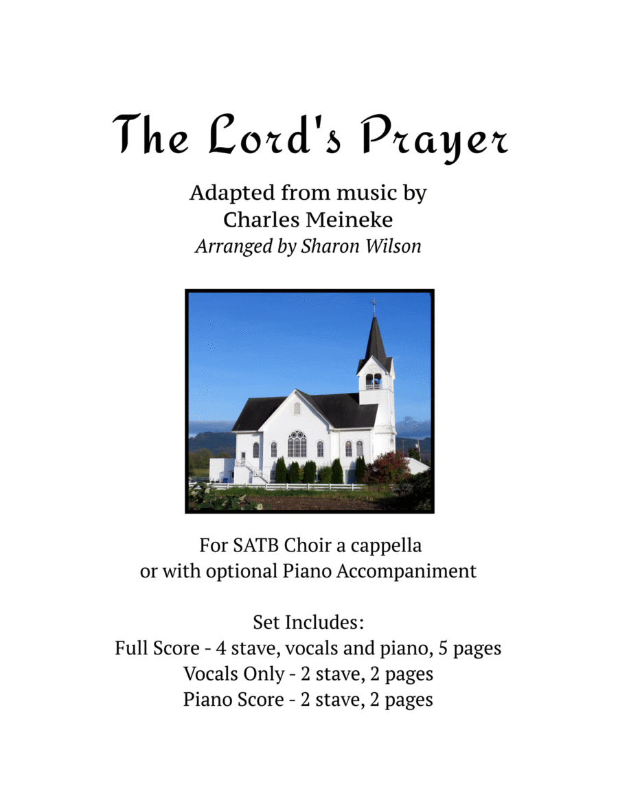 The Lord's Prayer (for SATB a cappella choir with optional piano accompaniment) 4-Part scores gallery preview page 1