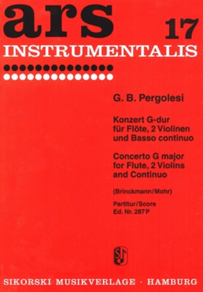 Book cover for Concerto G Maj Fl/2vn/pno Sc Full Score