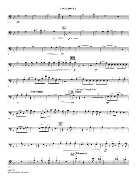 Selections from Wicked (arr. Jay Bocook) - Trombone 2